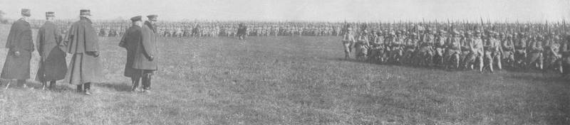 Французская армия на смотре перед Пуанкаре, Георгом V и Жоффром
