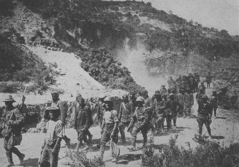 Турецкие военнопленные по дороге в лагерь, Галлиполи